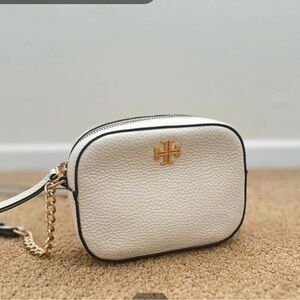 Tory Burch Cream Crossbody Bag with Gold Logo
